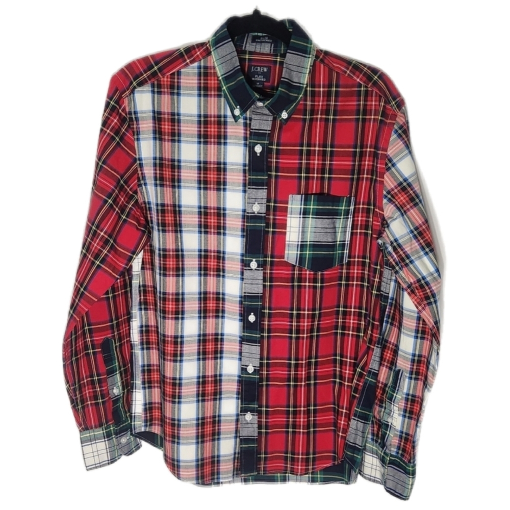 J.CREW Blue Red Yellow Striped flannel shirt